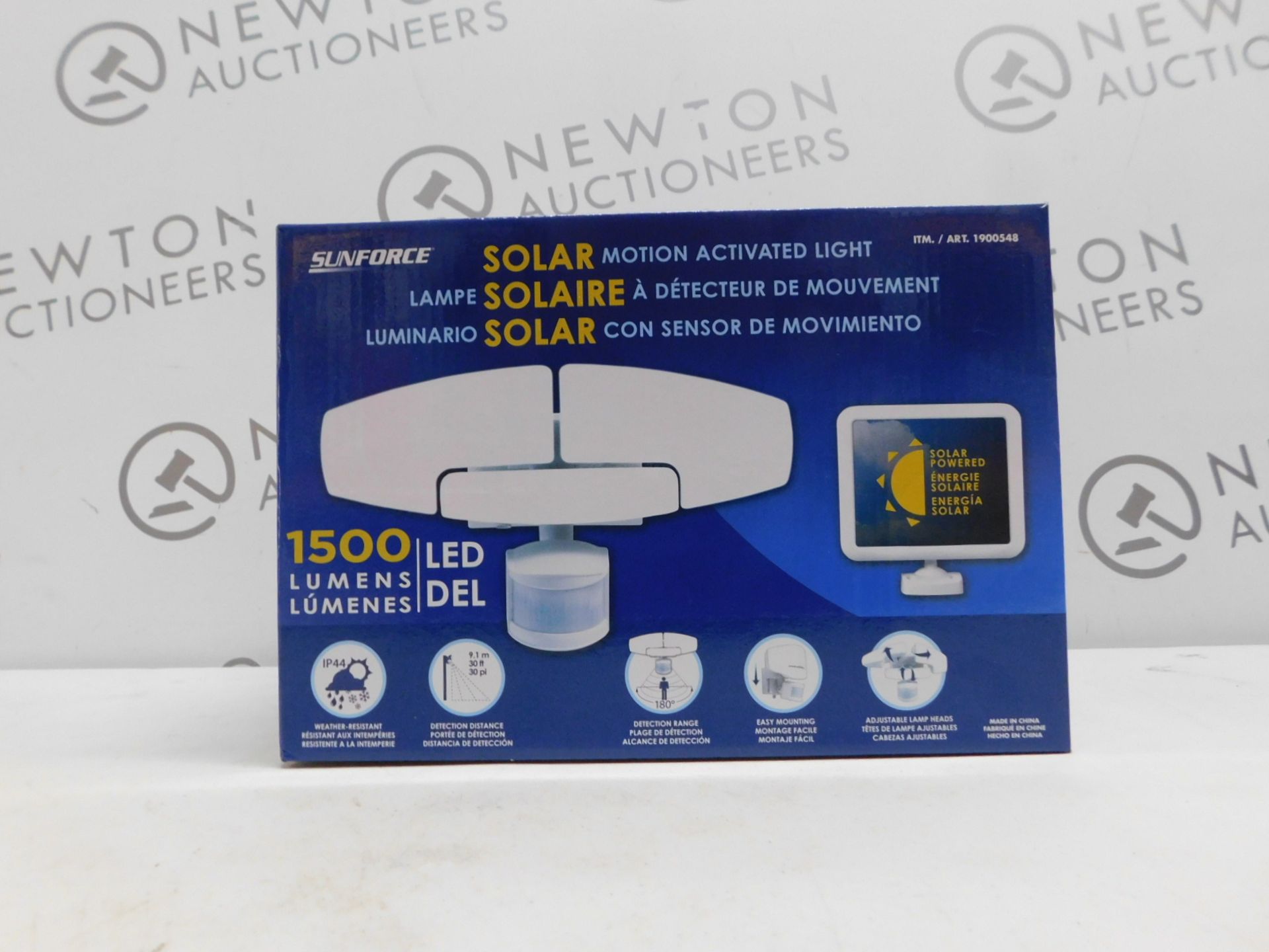 1 BOXED SUNFORCE LED TRIPLE HEAD SOLAR MOTION ACTIVATED LIGHT RRP Â£119.99