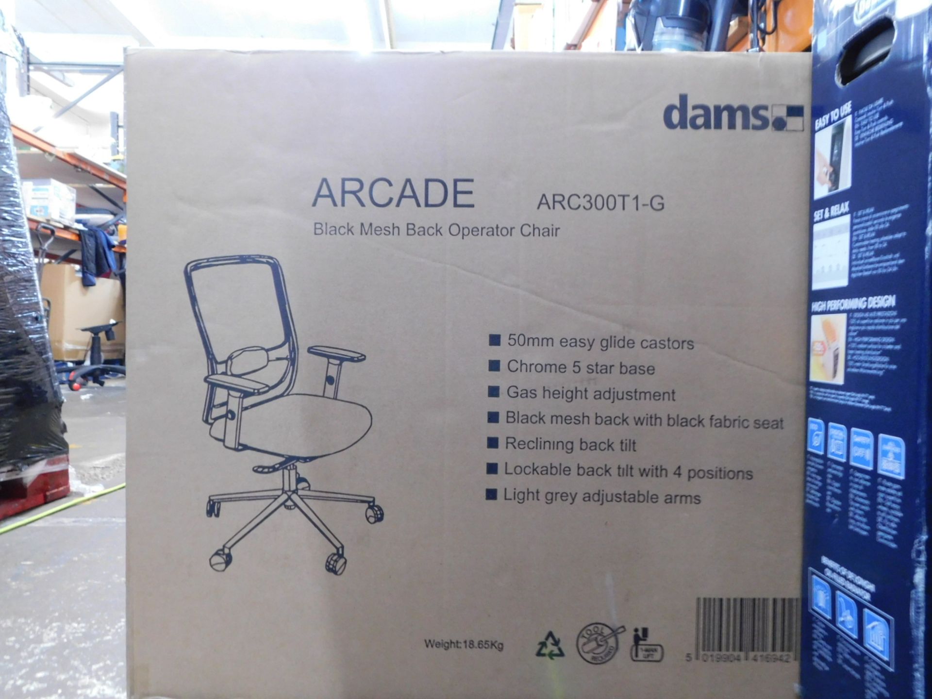 1 BOXED DAMS ARCADE MESH BACK OFFICE CHAIR - ARC300T1-G RRP Â£149