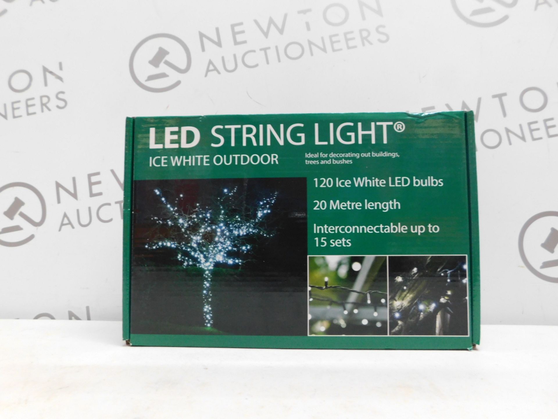 1 BOXED LIGHTS4YOU 20M (66 FT) 120 LED ICE WHITE OUTDOOR STRING LIGHTS RRP Â£49