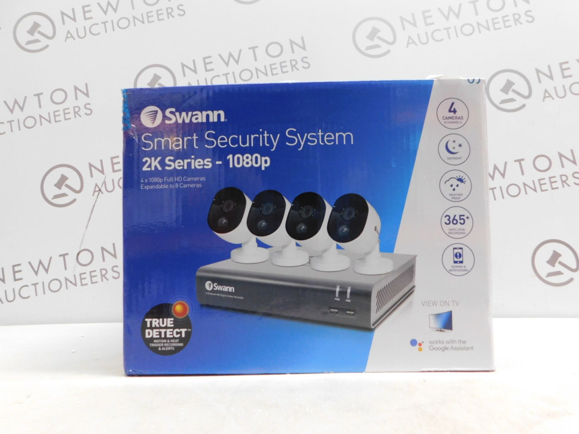 1 BOXED SWANN 8 CHANNEL SECURITY SYSTEM: 1080P FULL HD DVR-4575 WITH 1TB HDD & 4 X 1080P THERMAL