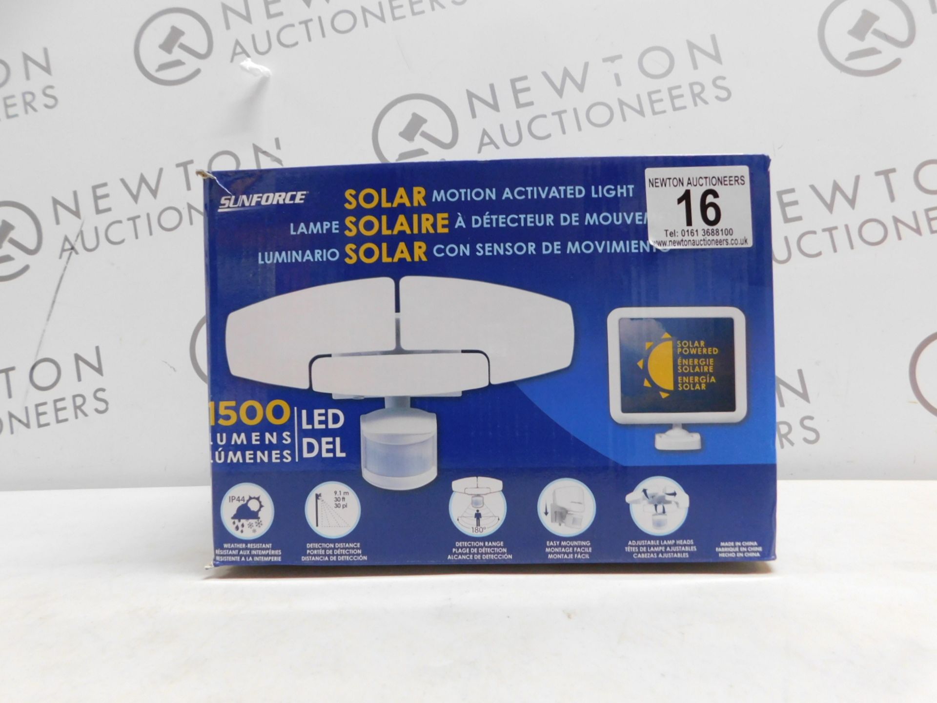 1 BOXED SUNFORCE LED TRIPLE HEAD SOLAR MOTION ACTIVATED LIGHT RRP Â£119.99