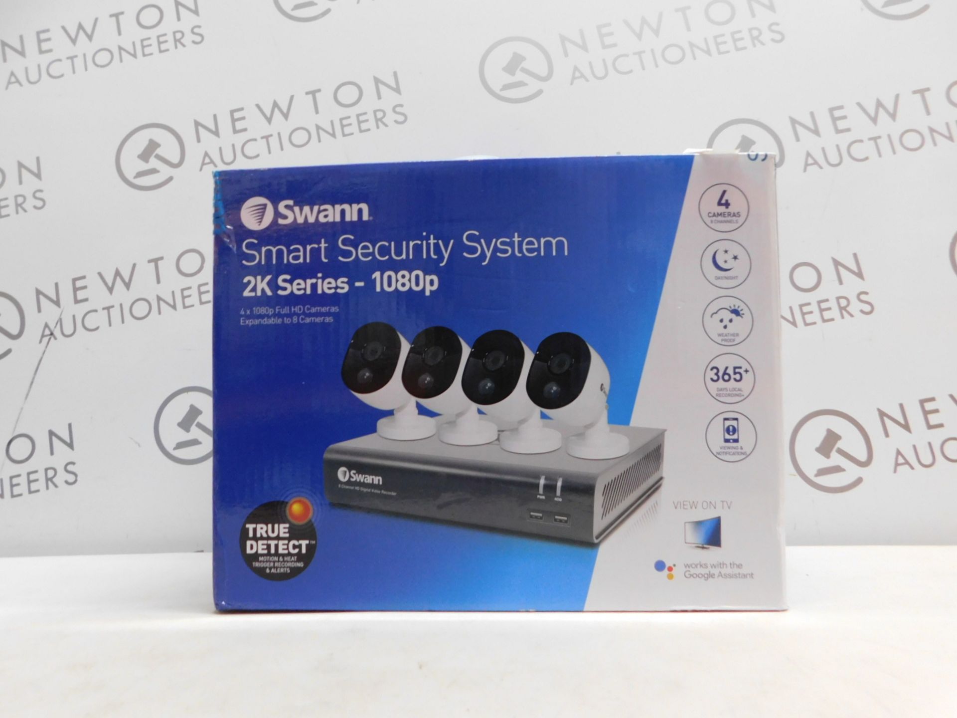 1 BOXED SWANN 8 CHANNEL SECURITY SYSTEM: 1080P FULL HD DVR-4575 WITH 1TB HDD & 4 X 1080P THERMAL