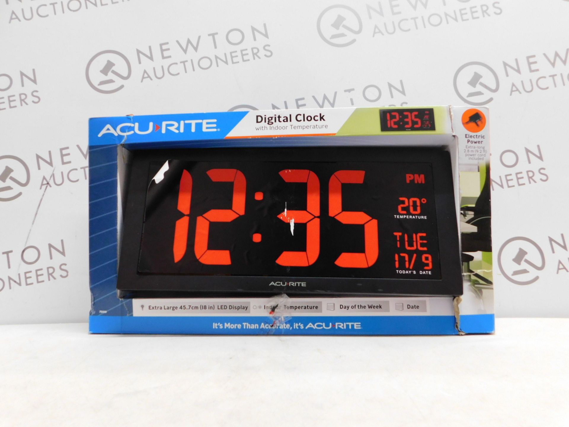 1 BOXED ACURITE DIGITAL CLOCK WITH INDOOR TEMPERATURE RRP Â£64.99