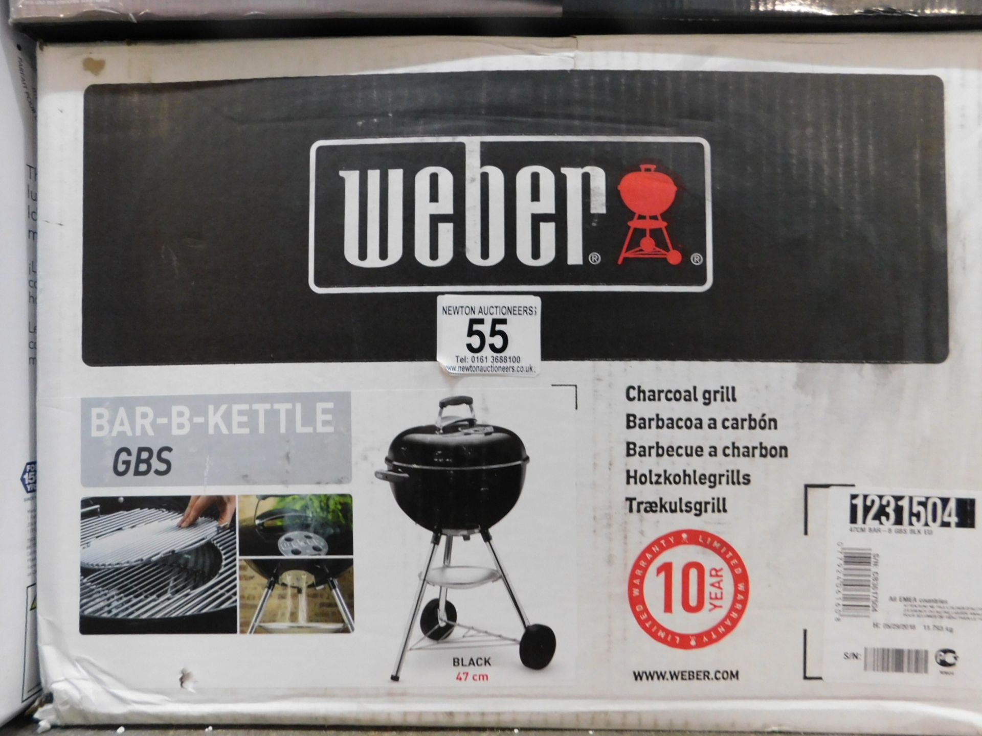 1 BOXED WEBER BAR-B-KETTLE COMPACT 47CM GRILL RRP Â£149