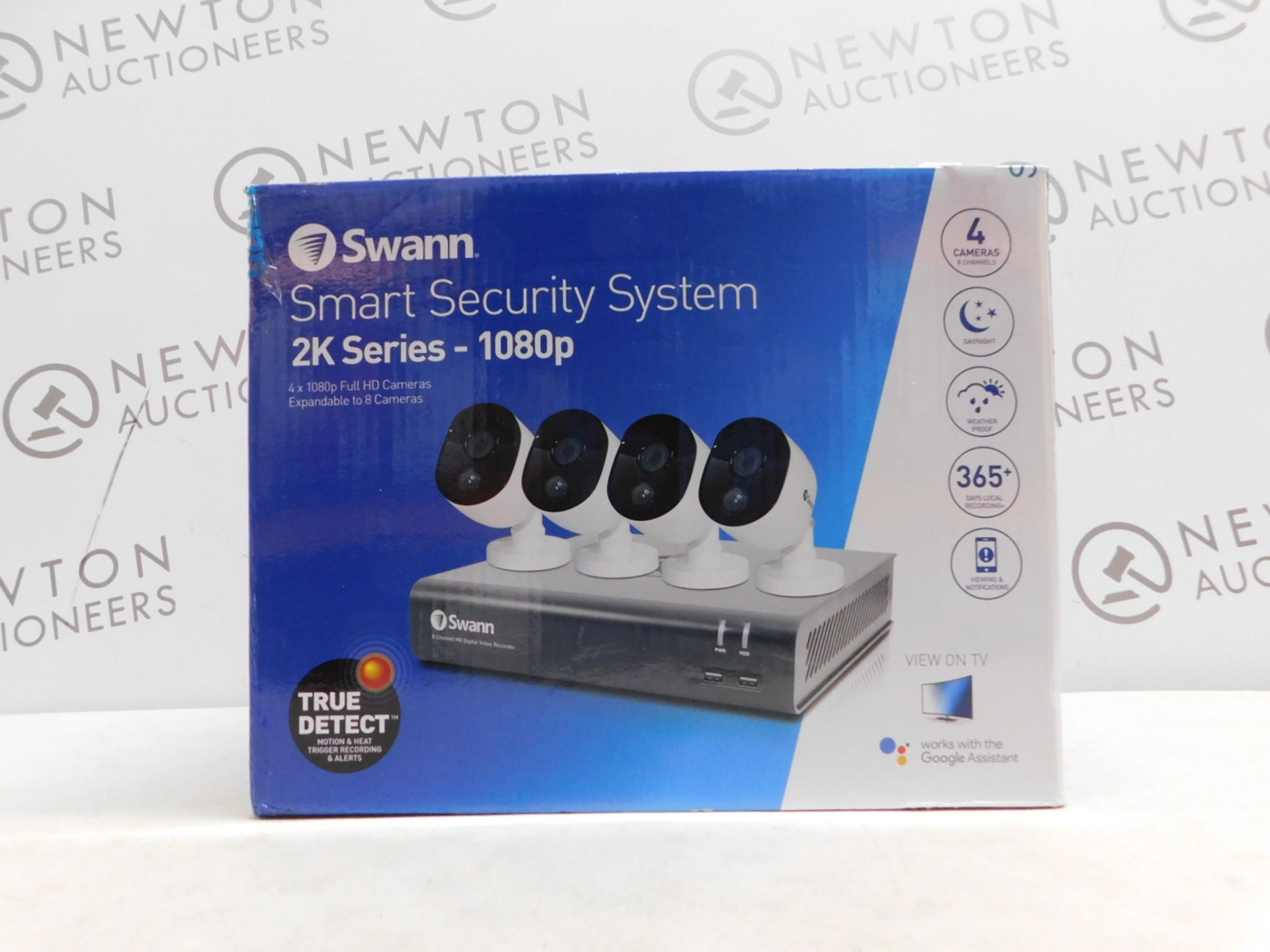 1 BOXED SWANN 8 CHANNEL SECURITY SYSTEM: 1080P FULL HD DVR-4575 WITH 1TB HDD & 4 X 1080P THERMAL