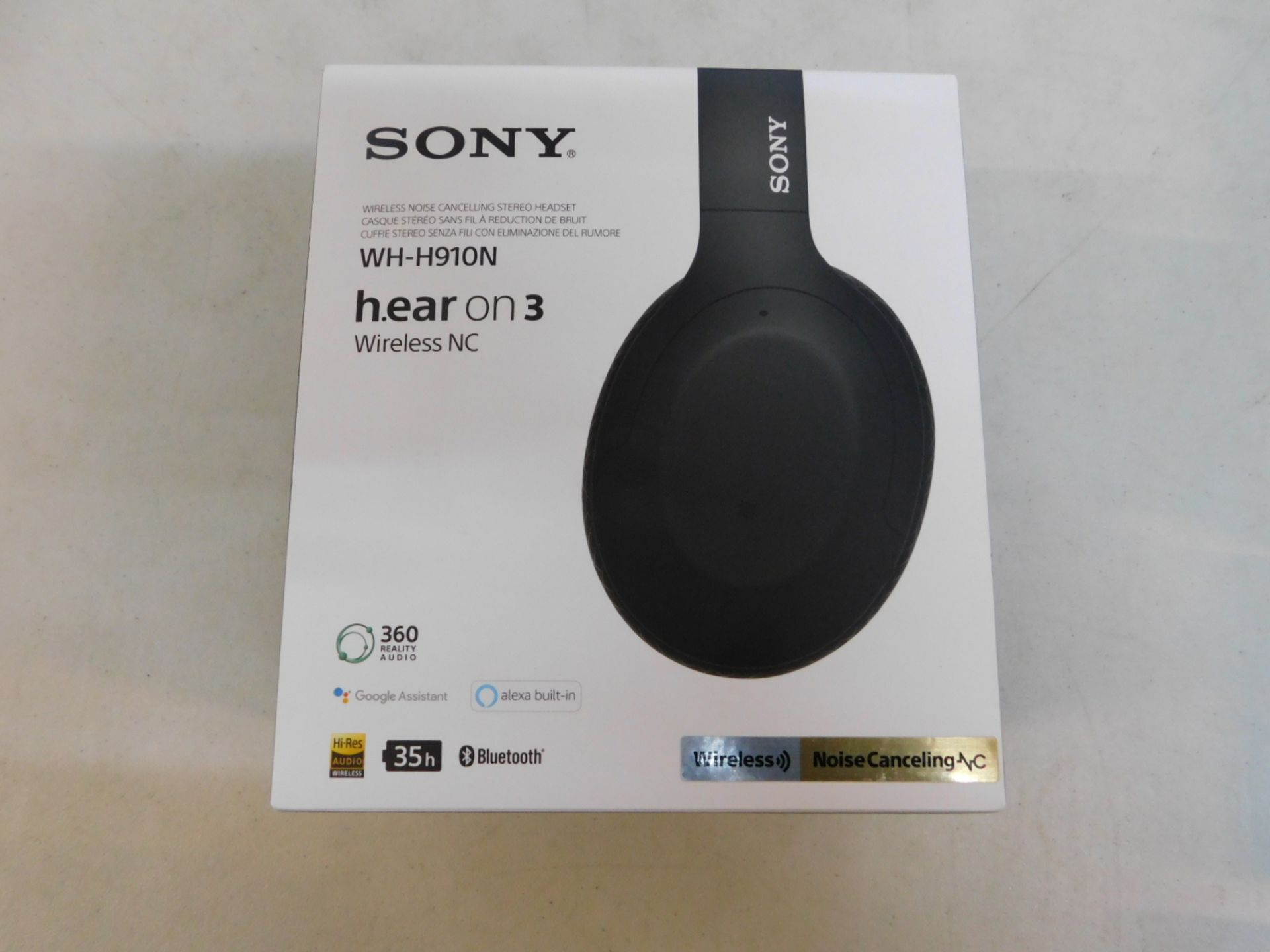 1 BOXED SONY WH-H910 WIRELESS BLUETOOTH NOISE-CANCELLING HEADPHONES RRP Â£199 (TESTED WORKING)