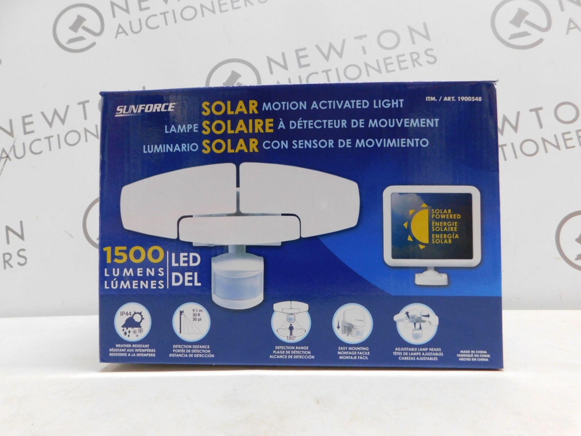 1 BOXED SUNFORCE LED TRIPLE HEAD SOLAR MOTION ACTIVATED LIGHT RRP Â£119.99