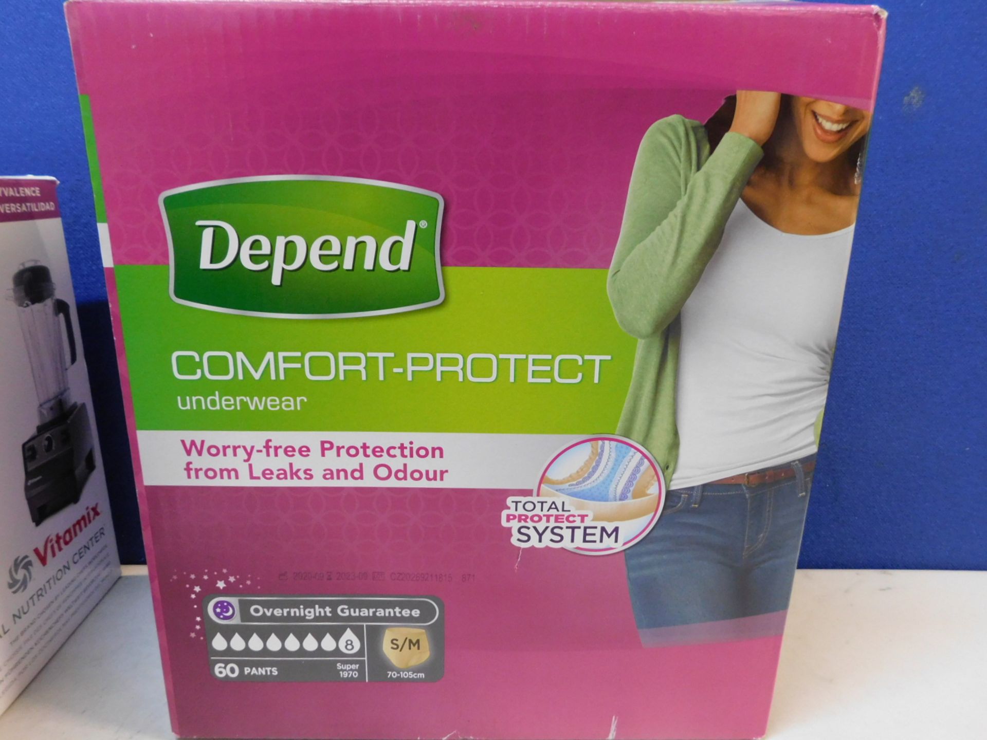 1 BOXED 60 (APPROX) DEPEND UNDERWEAR DRY 8 FOR WOMEN SIZE S/M RRPÂ£44.99