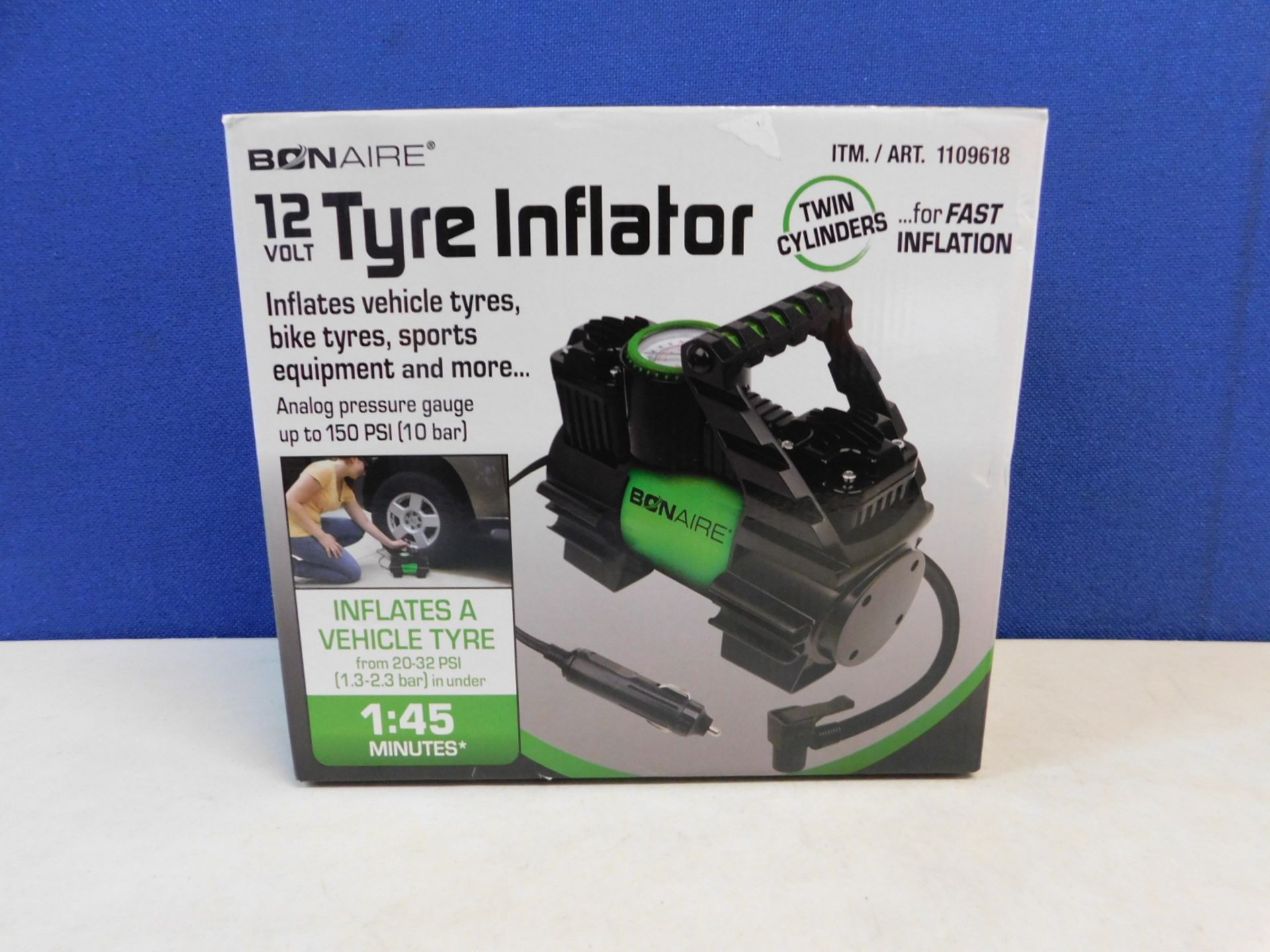 1 BOXED BONAIRE 12 VOLT INFLATOR RRP Â£39.99