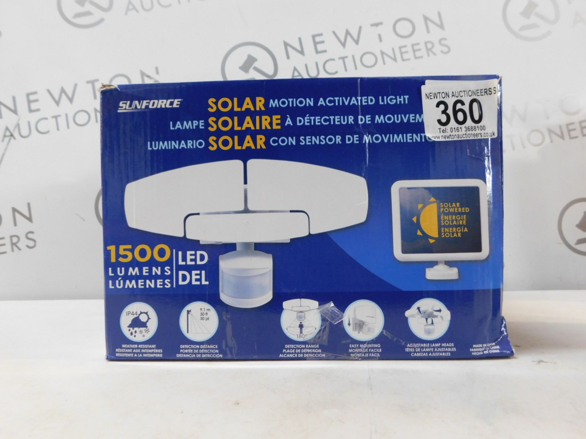 1 BOXED SUNFORCE LED TRIPLE HEAD SOLAR MOTION ACTIVATED LIGHT RRP Â£119.99