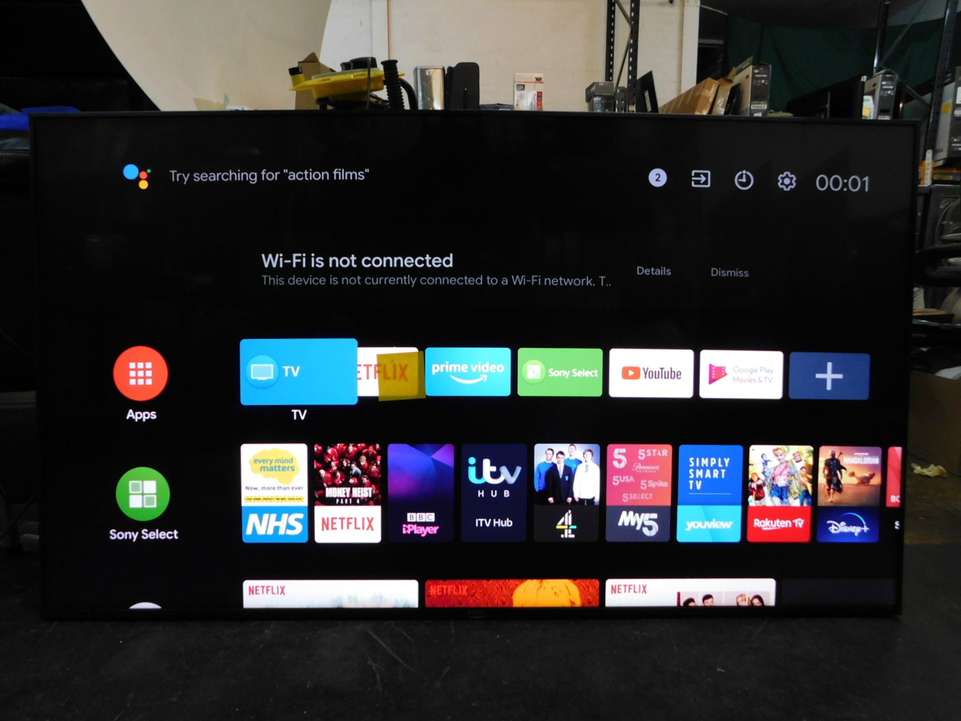 1 SONY BRAVIA 65" KD-65XG8505 4K ULTRA HD LED SMART TV WITH REMOTE RRP Â£999 (WORKING, SCRATCH &