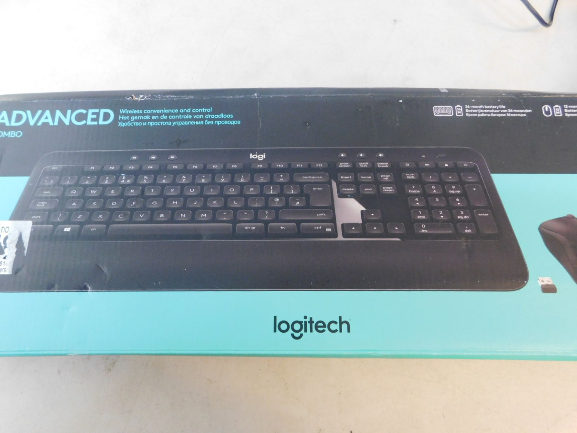 1 BOXED LOGITECH ADVANCED COMBO WIRELESS KEYBOARD AND MOUSE RRP Â£39.99