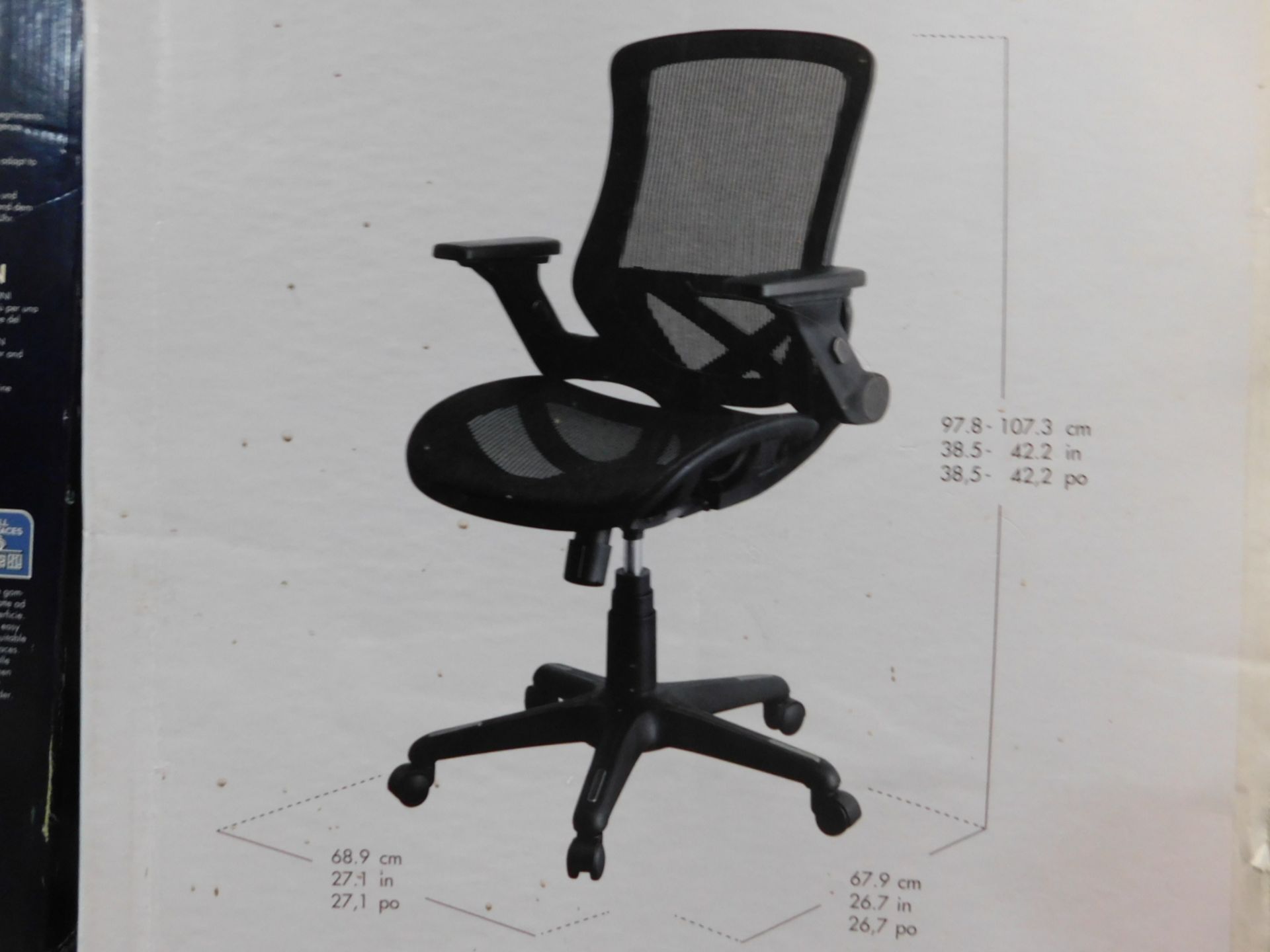 1 BOXED BAYSIDE FURNISHINGS METREX BLACK MESH OFFICE CHAIR RRP Â£129.99