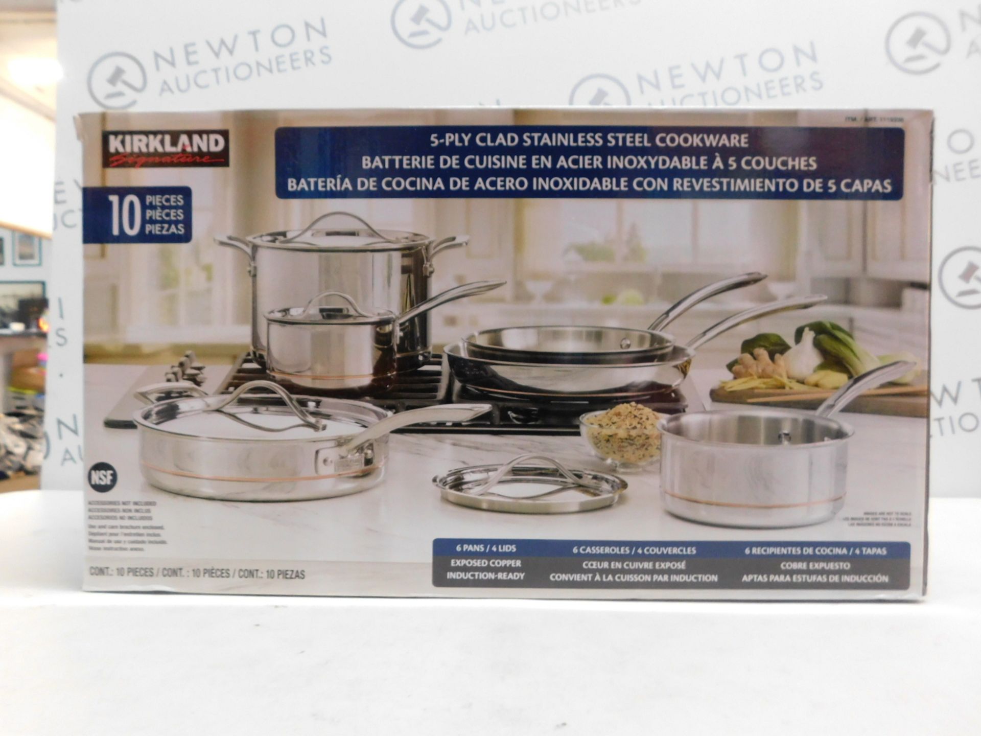 1 BOXED KIRKLAND SIGNATURE 13 PIECE (APPROX) TRI-PLY CLAD STAINLESS STEEL COOKWARE SET RRP Â£249.99