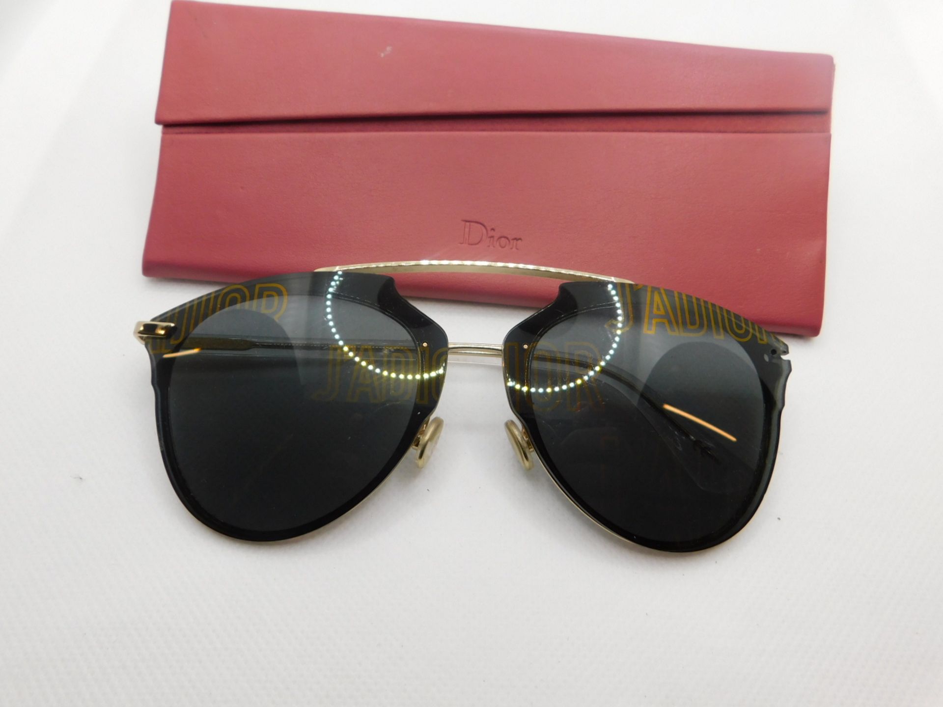 1 PAIR DIOR REFLECTED SUNGLASSES WITH CASE RRP Â£299 (MISSING 1 TEMPLE)