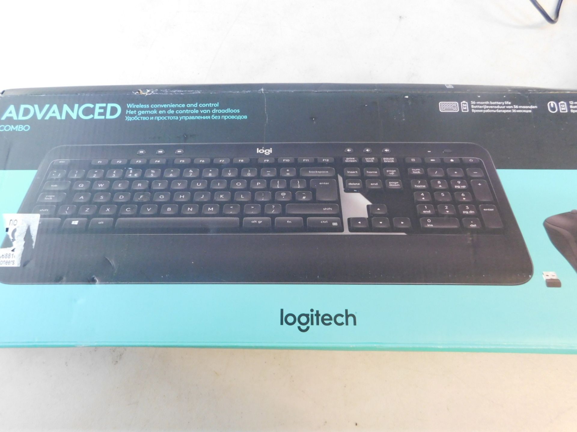 1 BOXED LOGITECH ADVANCED COMBO WIRELESS KEYBOARD AND MOUSE RRP Â£39.99