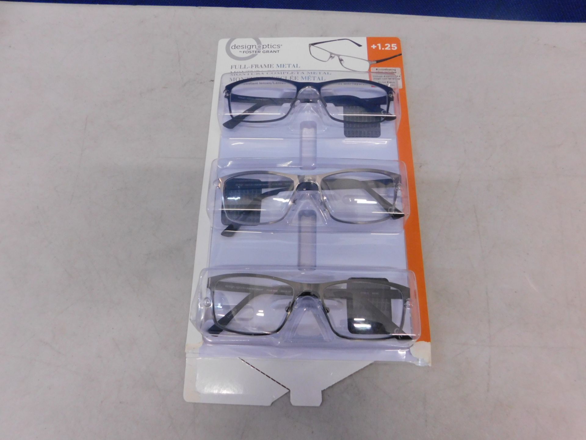 1 PACK OF DESIGN OPTICS READING GLASSES IN +1.25 STRENGTH RRP Â£19.99