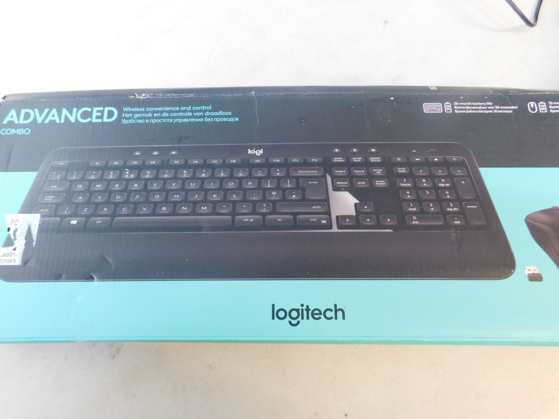 1 BOXED LOGITECH ADVANCED COMBO WIRELESS KEYBOARD AND MOUSE RRP Â£39.99