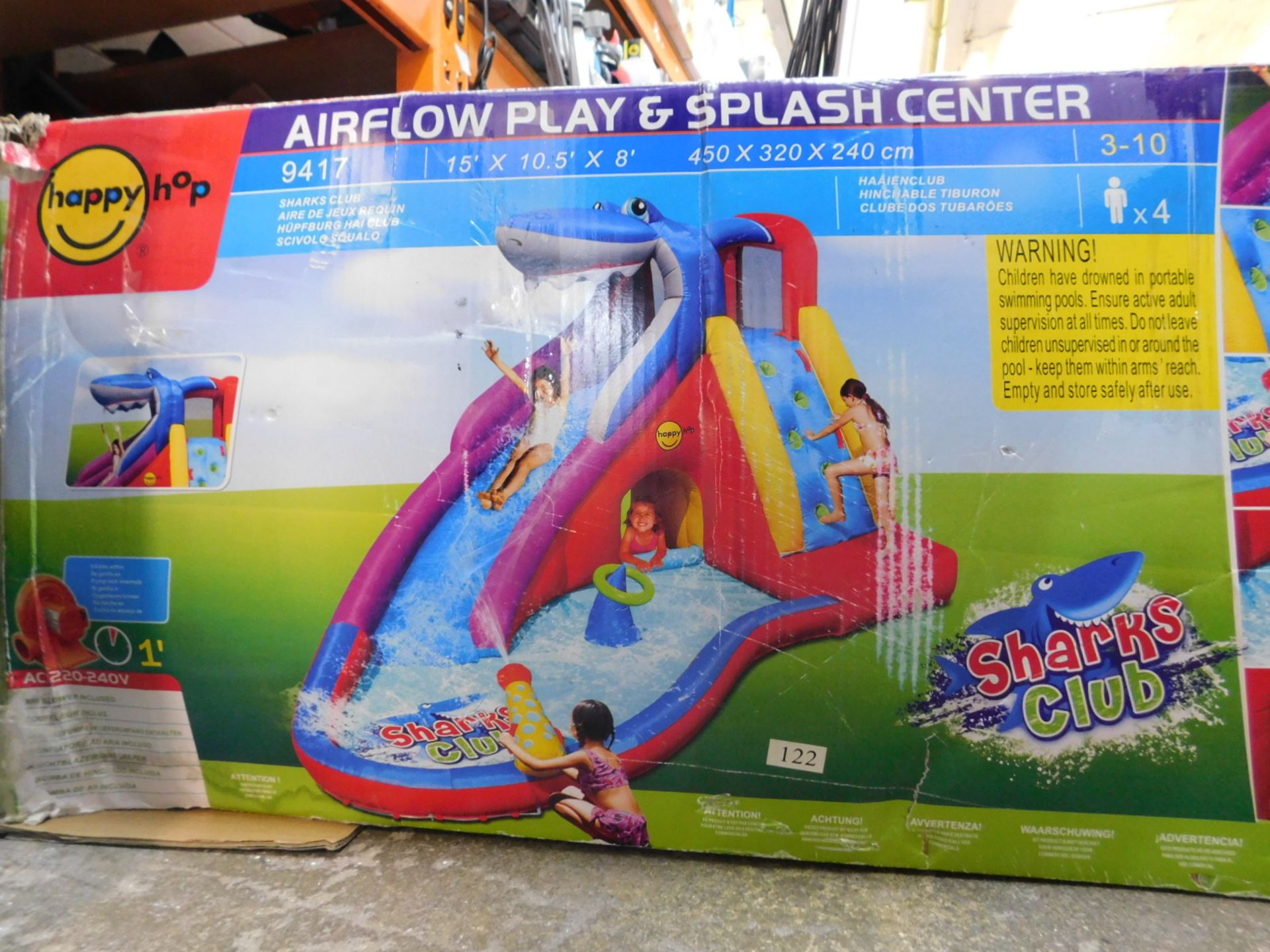 1 BOXED HAPPY HOP AIRFLOW PLAY AND SPLASH CENTRE RRP Â£299