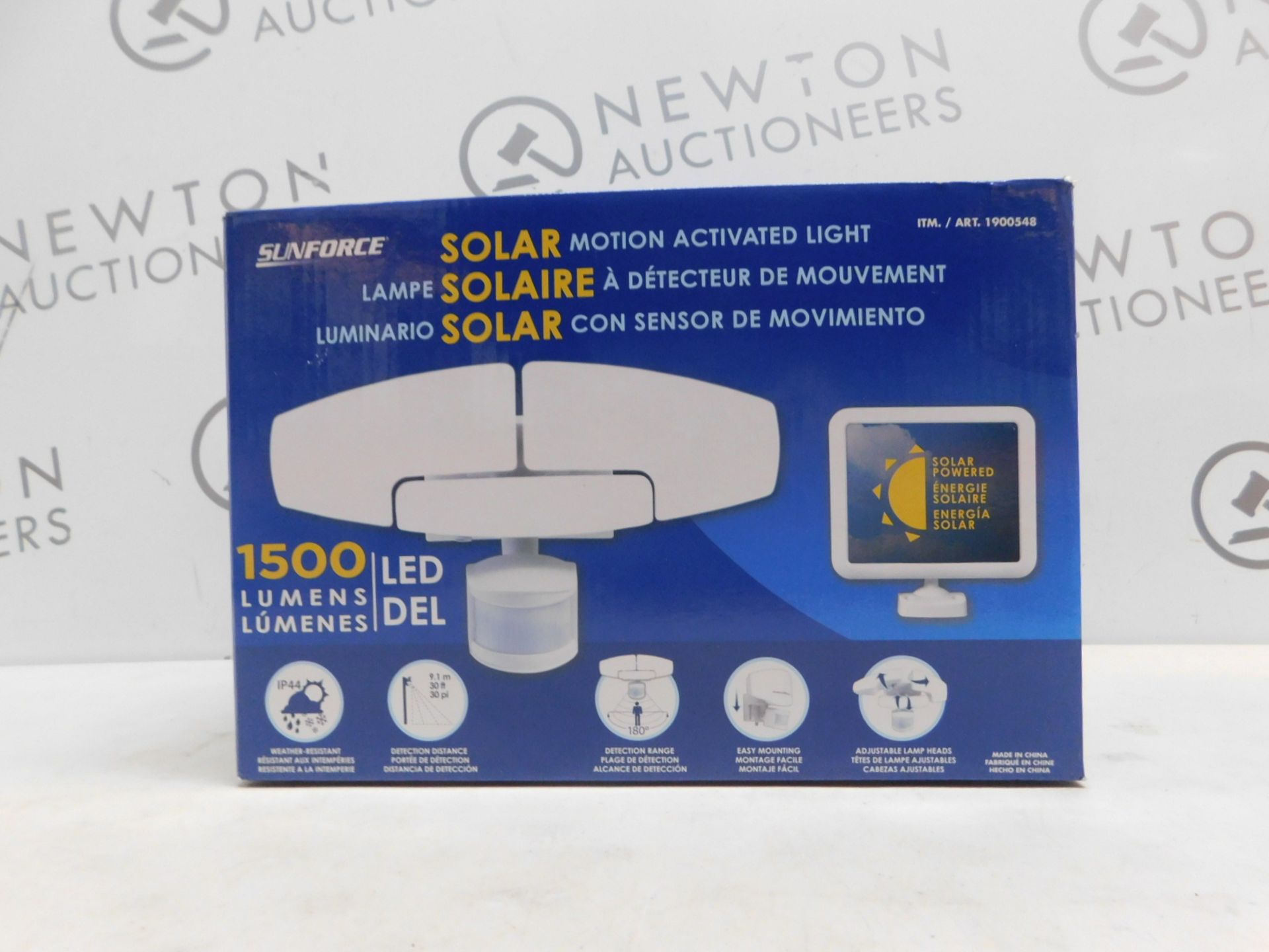 1 BOXED SUNFORCE LED TRIPLE HEAD SOLAR MOTION ACTIVATED LIGHT RRP Â£119.99