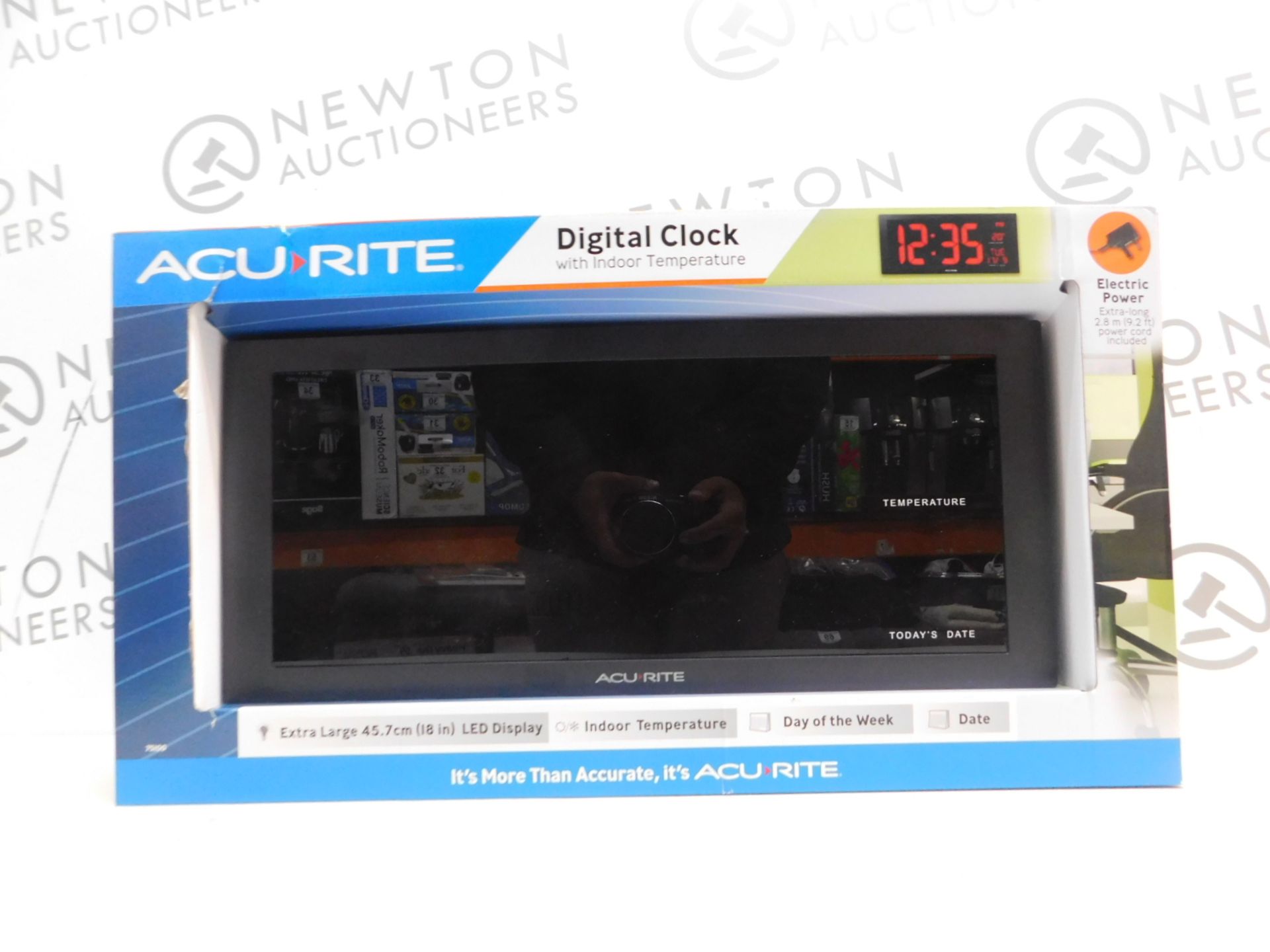 1 BOXED ACURITE DIGITAL CLOCK WITH INDOOR TEMPERATURE RRP Â£64.99