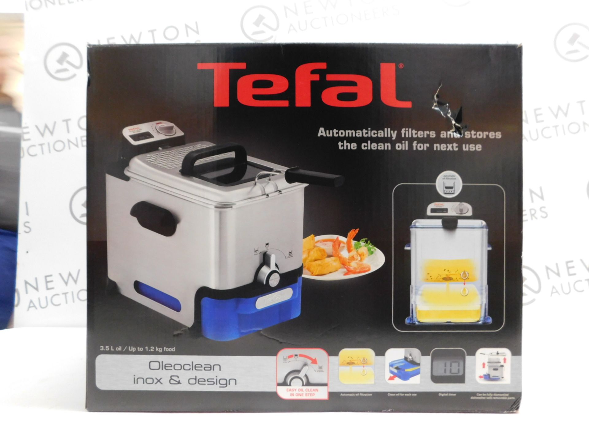 1 BOXED TEFAL FR8040 OLEOCLEAN PRO INOX & DESIGN DEEP FRYER RRP Â£129.99