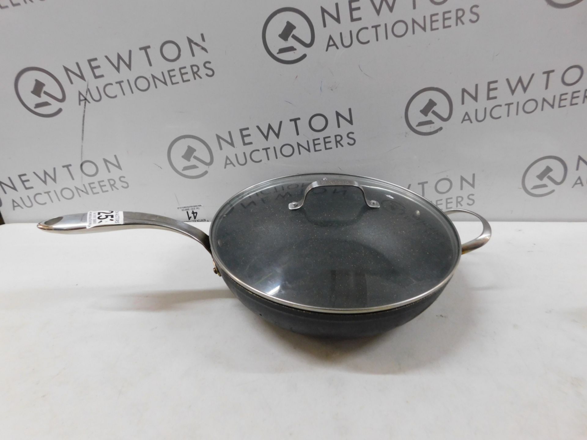 1 STARFRIT THE ROCK WOK WITH GLASS LID RRP Â£39 (HEAVILY USED)