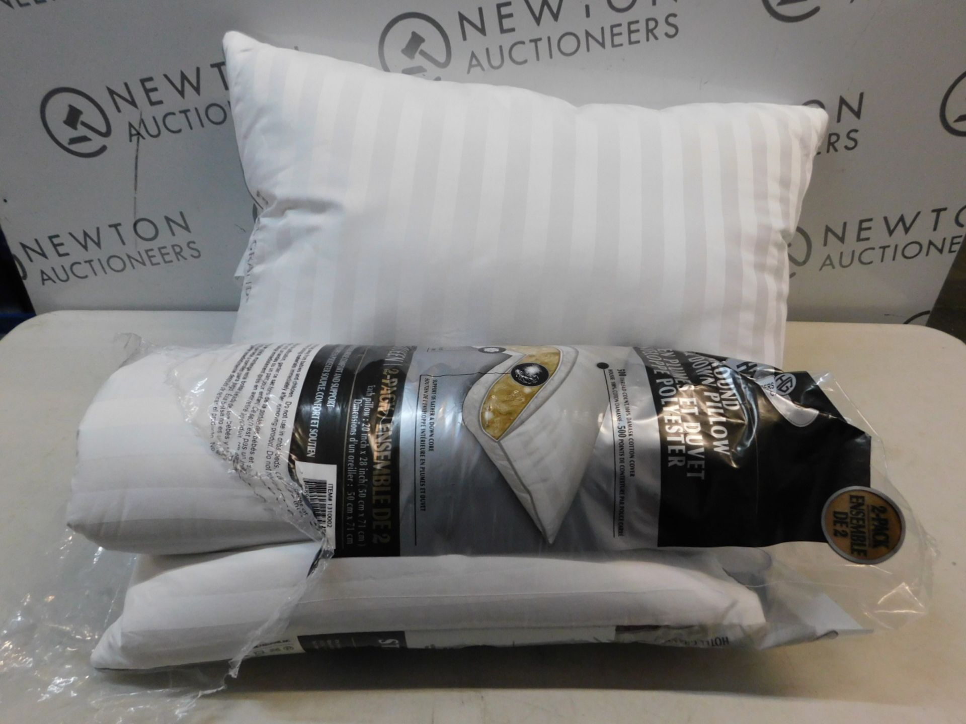 1 PAIR OF HOTEL GRAND DOUBLE TOP GOOSE FEATHER & GOOSE DOWN PILLOWS RRP Â£49.99