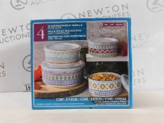 1 BOXED SET OF 4 SIGNATURE MICROWAVABLE BOWLS WITH LIDS RRP Â£44.99