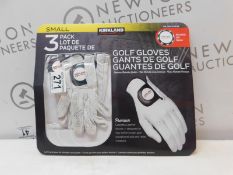 1 PACK OF 3 KIRKLAND SIGNATURE PREMIUM GOLF GLOVE SIZE SMALL WITH BALL MARKER RRP Â£14.99
