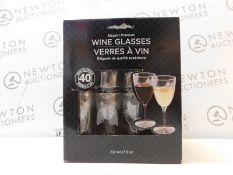 1 BOXED ARGENTIA RIDGE 40 PACK ELEGANT DISPOSABLE WINE GLASSES RRP Â£29