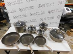 1 CIRCULON PREMIER PROFESSIONAL 13(APPROX)PIECE HARD ANODISED PAN SET RRP Â£229.99 (HEAVILY USED)