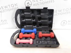 1 QUICKPLAY FITNESS DUMBELLS HAND WEIGHTS SET WITH CARRY CASE RRP Â£39 (4 IN BOX)