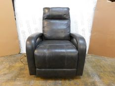 1 PULASKI SLATE GREY LEATHER ELECTRIC RECLINER RRP Â£299