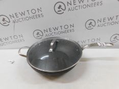 1 STARFRIT THE ROCK WOK WITH GLASS LID RRP Â£39 (HEAVILY USED)