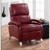 1 BARCALOUNGER PEGASUS RED LEATHER MANUAL RECLINER CHAIR RRP Â£399 (GENERIC IMAGE GUIDE)