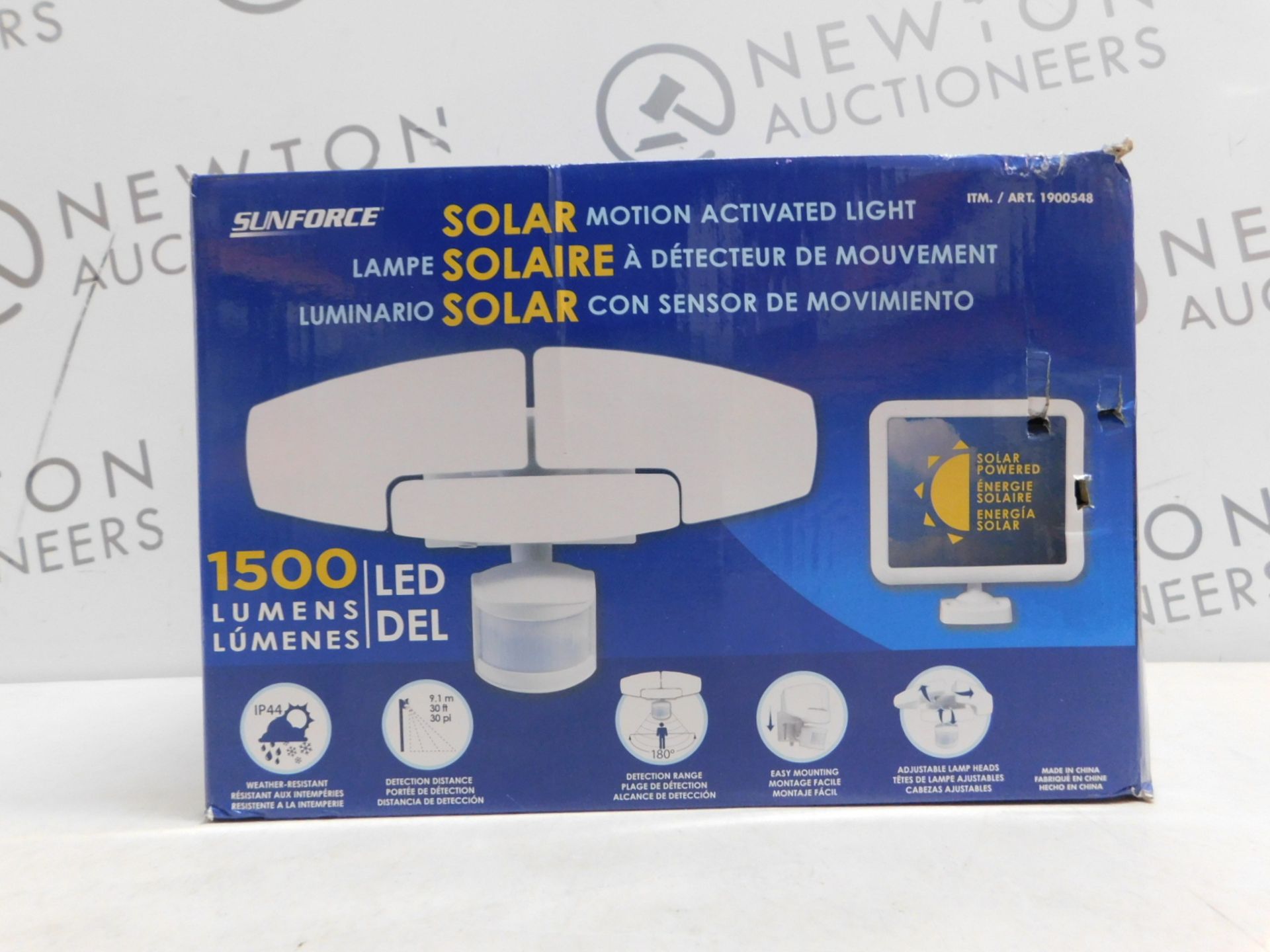 1 BOXED SUNFORCE LED TRIPLE HEAD SOLAR MOTION ACTIVATED LIGHT RRP Â£119.99