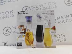 1 BOXED SET OF 3 TRUDEAU OIL & VINEGAR BOTTLES RRP Â£29.99