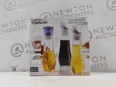 1 BOXED SET OF 3 TRUDEAU OIL & VINEGAR BOTTLES RRP Â£29.99