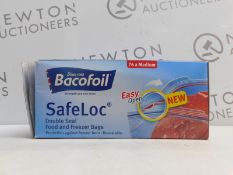 1 BOX OF BACOFOIL SAFELOC DOUBLE SEAL FOOD AND FREEZER BAGS RRP Â£24.99