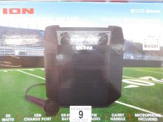 1 BOXED ION TAILGATER PLUS WIRELESS RECHARGEABLE PORTABLE SPEAKER SYSTEM RRP Â£129