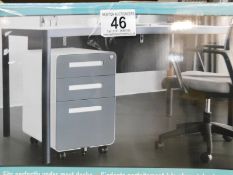 1 BOXED CARRARA METAL 3 DRAWER MOBILE FILE CABINET RRP Â£199