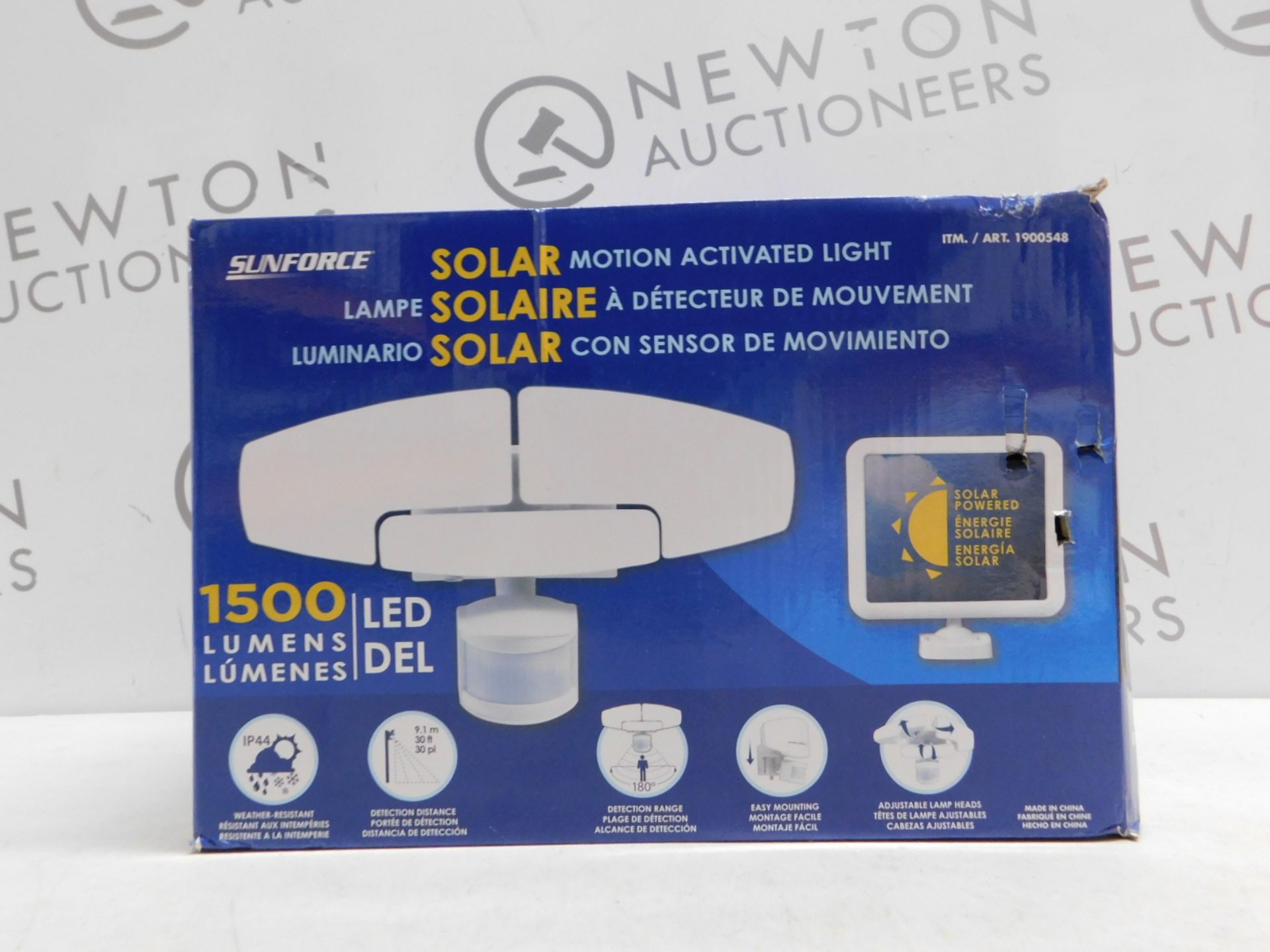 1 BOXED SUNFORCE LED TRIPLE HEAD SOLAR MOTION ACTIVATED LIGHT RRP Â£119.99