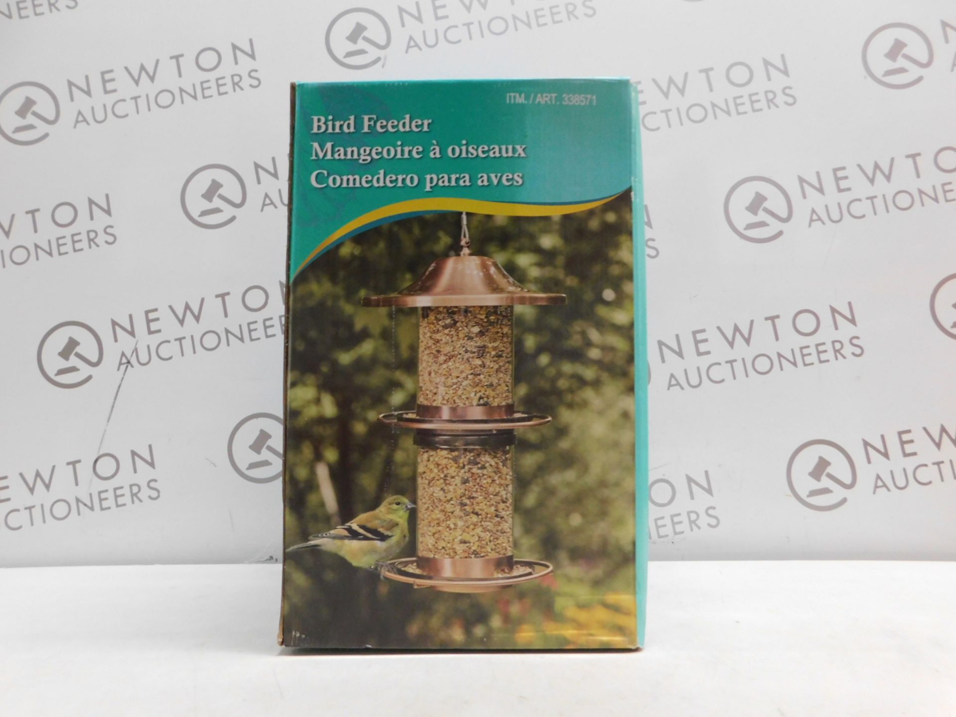 1 BOXED COPPER PLATED & GLASS BIRD FEEDER RRP Â£39