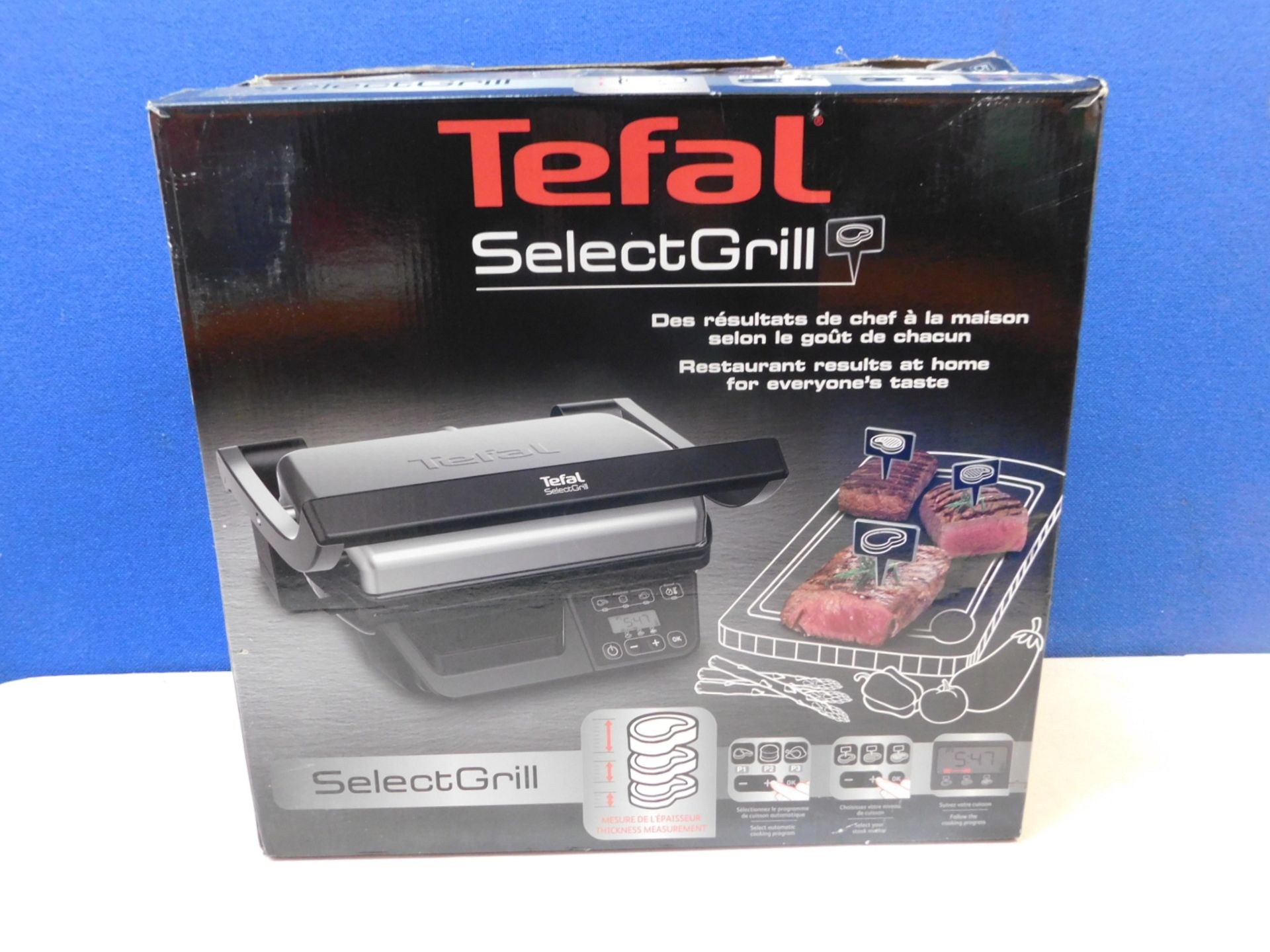 1 BOXED TEFAL SELECT GRILL GC740B40 5 PORTION ELECTRIC HEALTH GRILL RRP Â£199