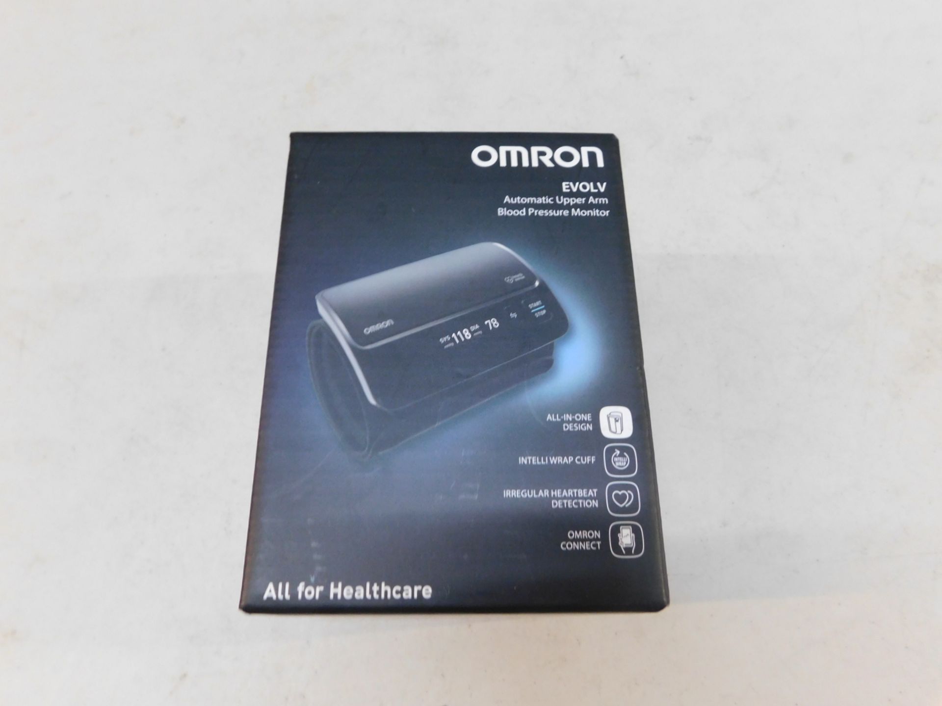 1 BOXED OMRON EVOLV AUTOMATIC UPPER ARM BLOOD PRESSURE MONITOR MODEL HEM-7600T-E RRP Â£129.99