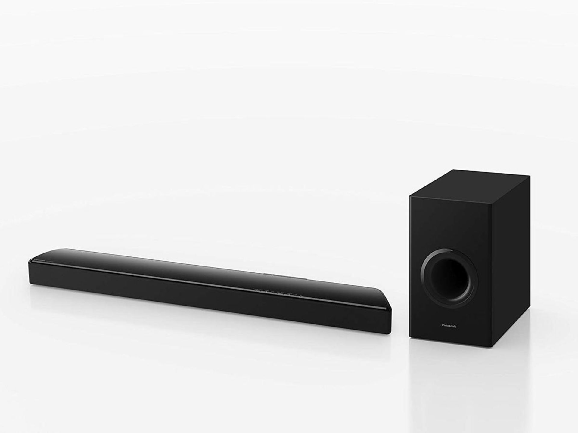 1 BOXED PANASONIC SC-HTB498 2.1CH SOUNDBAR AND WIRELESS SUB WOOFER RRP Â£179.99 (WORKING, SOME SOUND