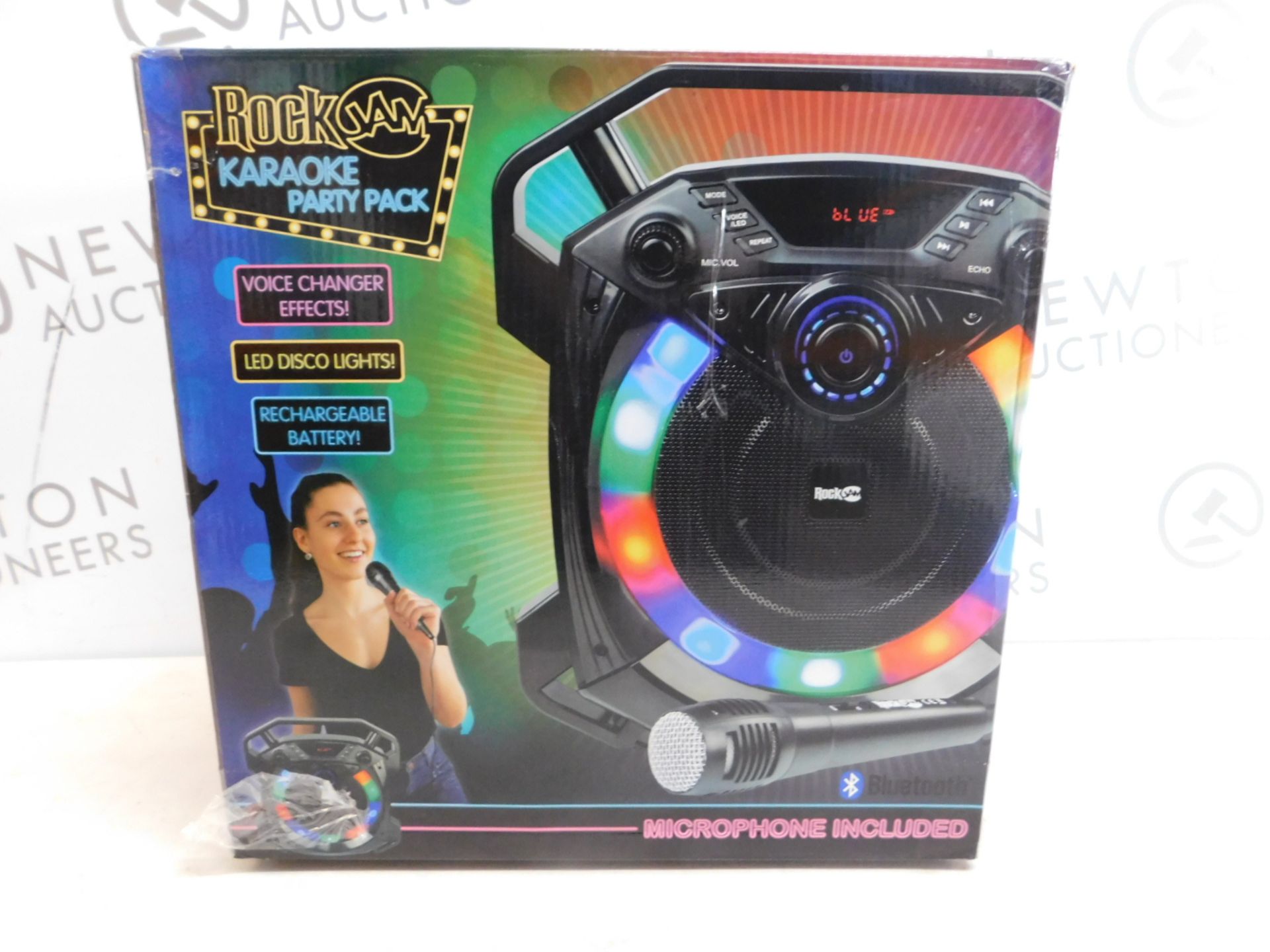 1 BOXED ROCKJAM GO LIGHTSHOW BLUETOOTH RECHARGEABLE KAROAKE SPEAKER RRP Â£64.99