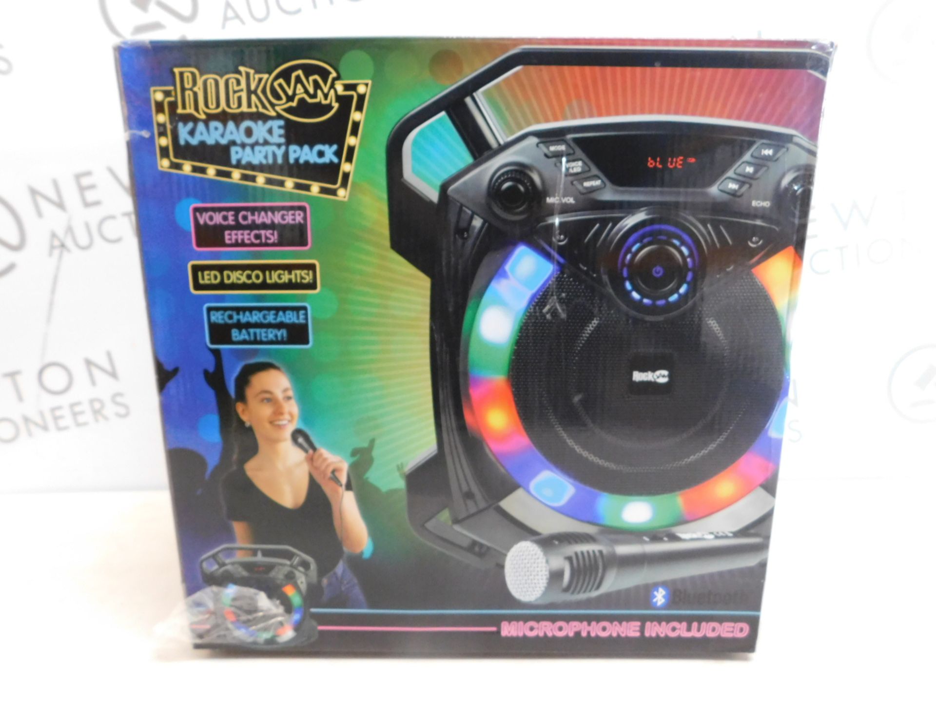 1 BOXED ROCKJAM GO LIGHTSHOW BLUETOOTH RECHARGEABLE KAROAKE SPEAKER RRP Â£64.99