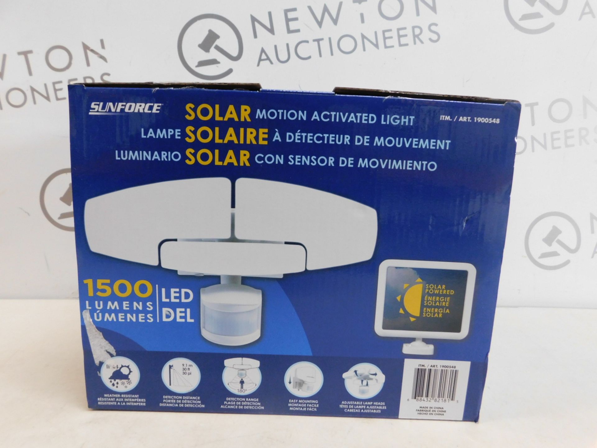 1 BOXED SUNFORCE LED TRIPLE HEAD SOLAR MOTION ACTIVATED LIGHT RRP Â£119.99